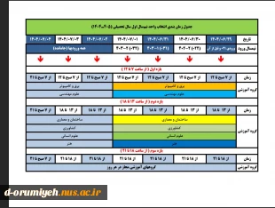 زمانبندی انتخاب واد ترم 041 2
